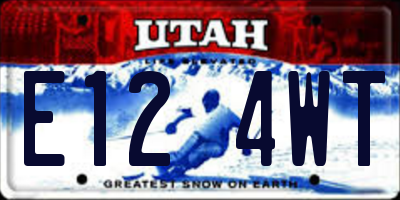 UT license plate E124WT