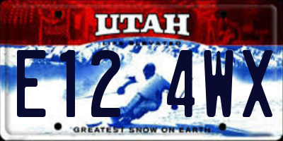 UT license plate E124WX