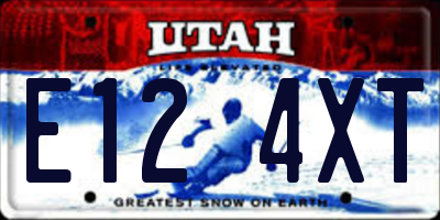 UT license plate E124XT
