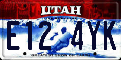 UT license plate E124YK