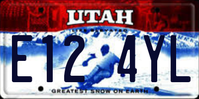 UT license plate E124YL