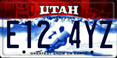 UT license plate E124YZ