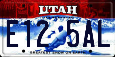 UT license plate E125AL