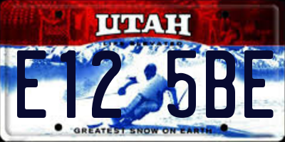 UT license plate E125BE