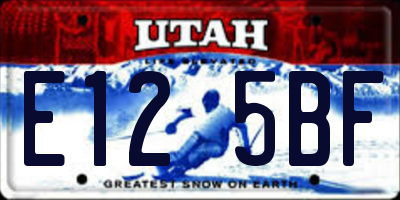 UT license plate E125BF