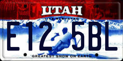 UT license plate E125BL