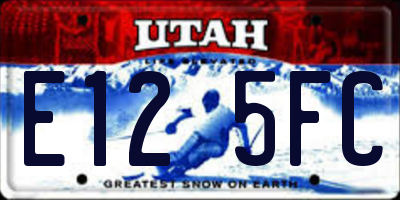 UT license plate E125FC