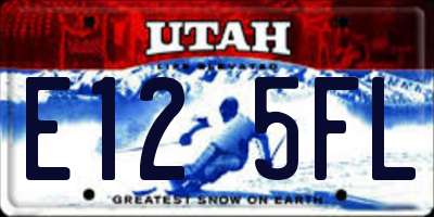 UT license plate E125FL