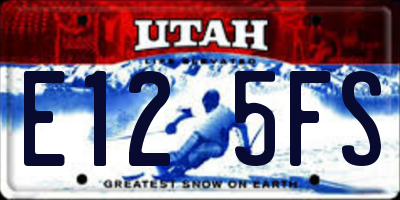 UT license plate E125FS
