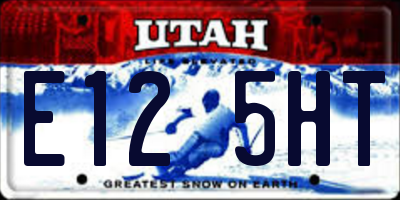 UT license plate E125HT