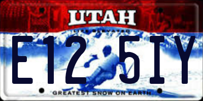 UT license plate E125IY