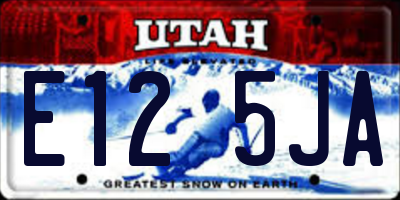 UT license plate E125JA