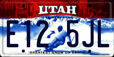 UT license plate E125JL