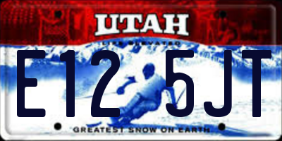 UT license plate E125JT