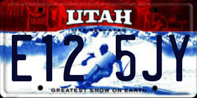 UT license plate E125JY