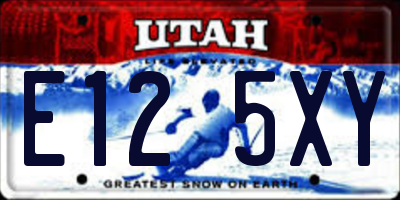 UT license plate E125XY