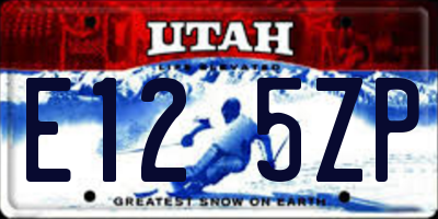 UT license plate E125ZP