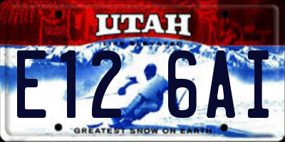 UT license plate E126AI