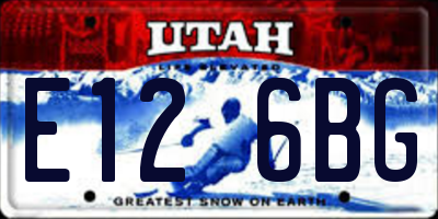 UT license plate E126BG