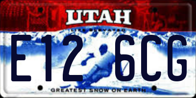 UT license plate E126CG