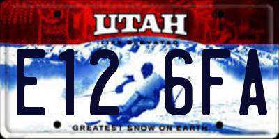 UT license plate E126FA