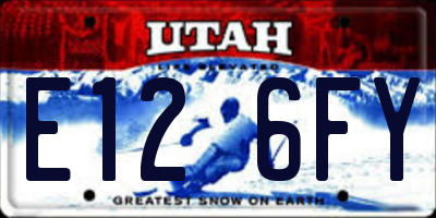 UT license plate E126FY