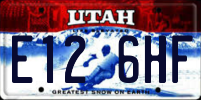 UT license plate E126HF