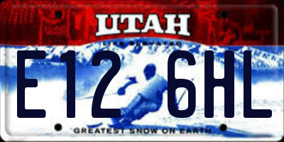 UT license plate E126HL