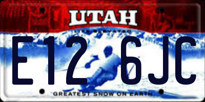 UT license plate E126JC
