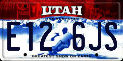 UT license plate E126JS