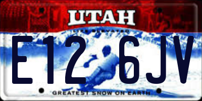 UT license plate E126JV