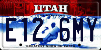 UT license plate E126MY