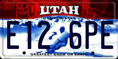 UT license plate E126PE