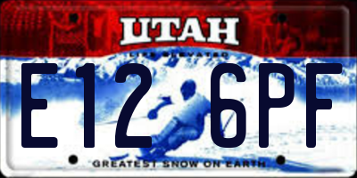 UT license plate E126PF