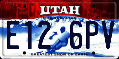 UT license plate E126PV