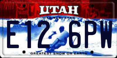 UT license plate E126PW