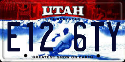 UT license plate E126TY