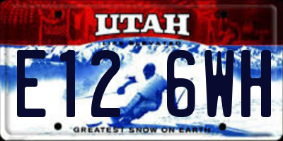 UT license plate E126WH