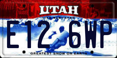 UT license plate E126WP