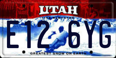 UT license plate E126YG