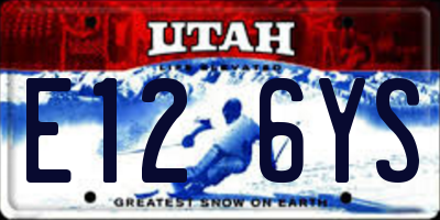 UT license plate E126YS