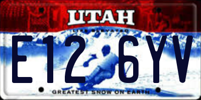 UT license plate E126YV
