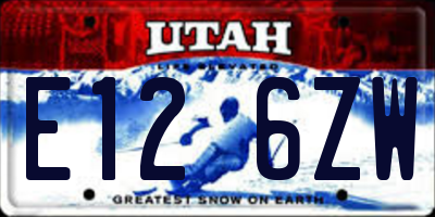 UT license plate E126ZW