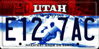 UT license plate E127AC