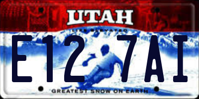 UT license plate E127AI