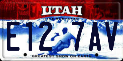 UT license plate E127AV