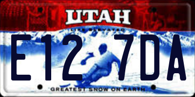 UT license plate E127DA