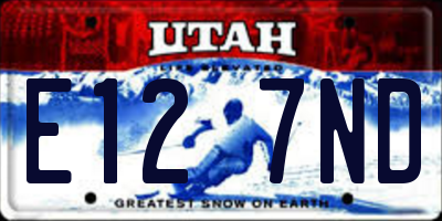 UT license plate E127ND