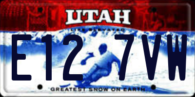 UT license plate E127VW