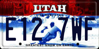 UT license plate E127WF